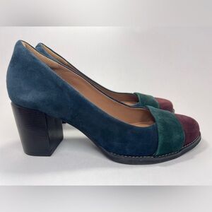 Clarks Multicolor Block Heel Pumps
